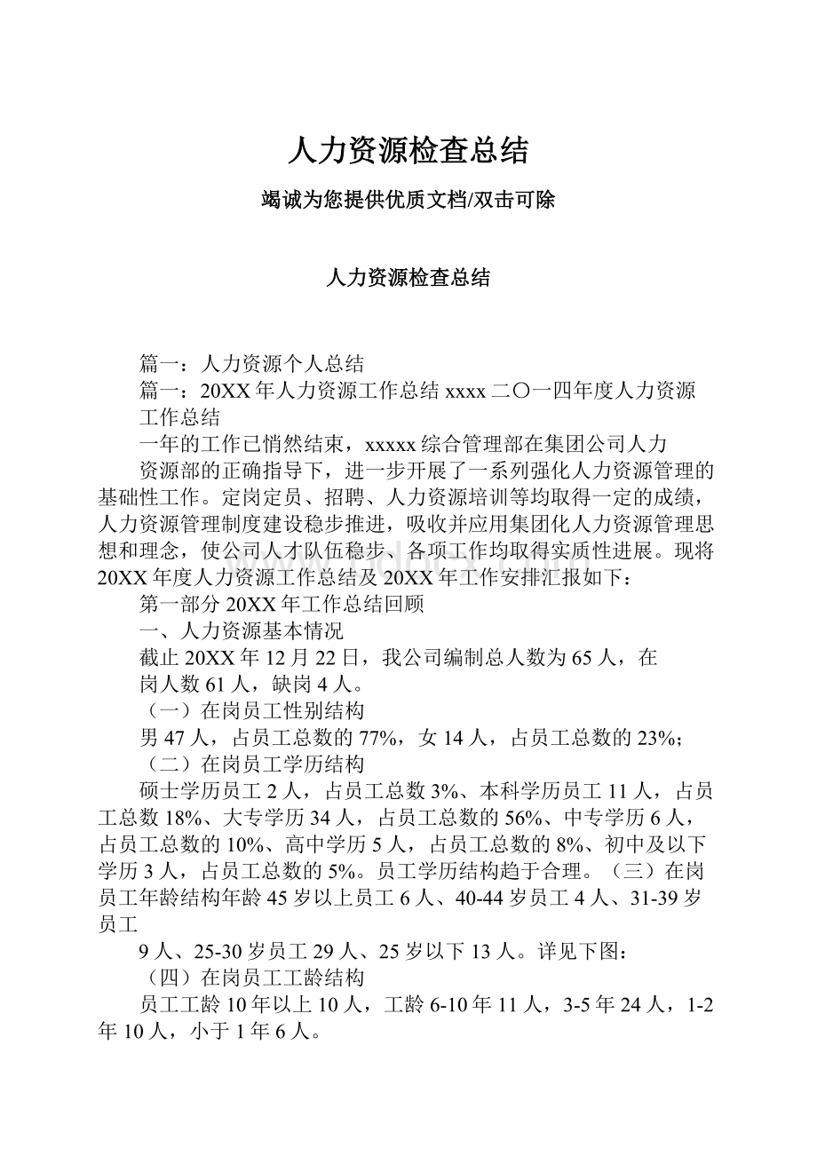 人力资源检查总结.docx