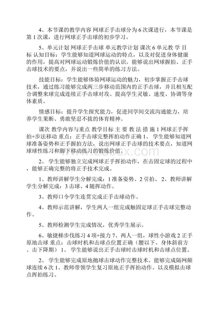 评优网球正手击球张佳教学设计.docx_第2页