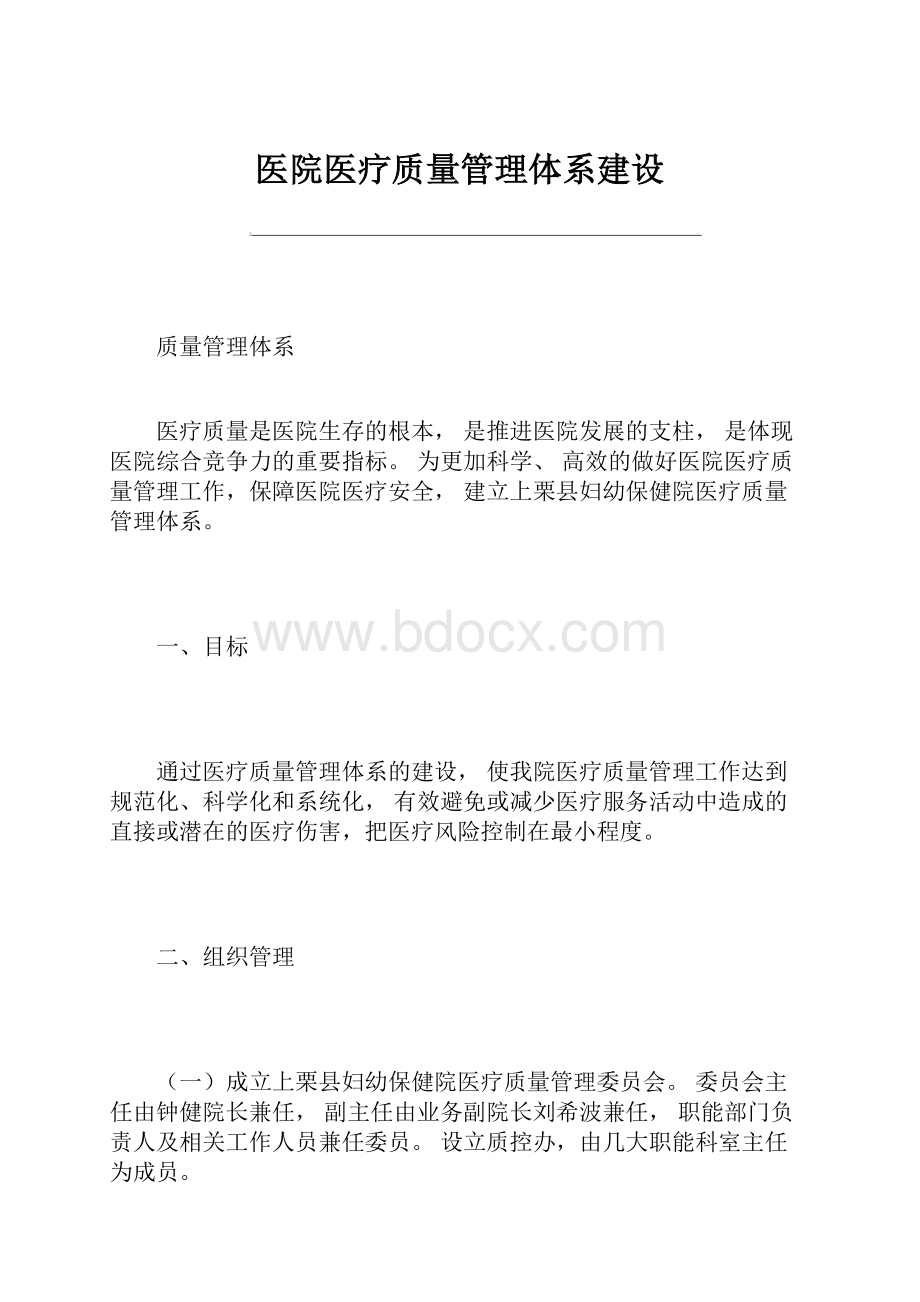 医院医疗质量管理体系建设.docx_第1页