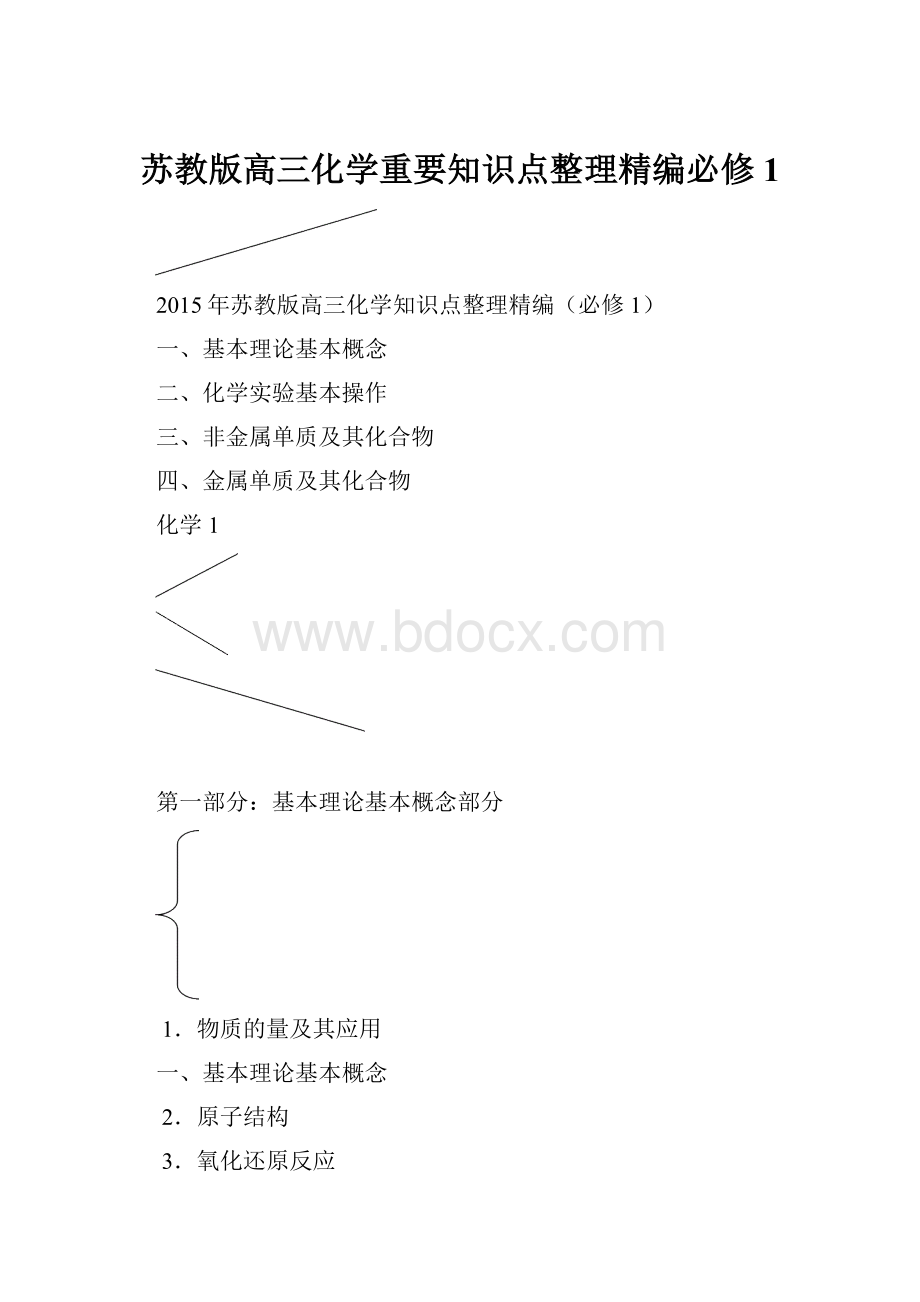 苏教版高三化学重要知识点整理精编必修1Word文档格式.docx