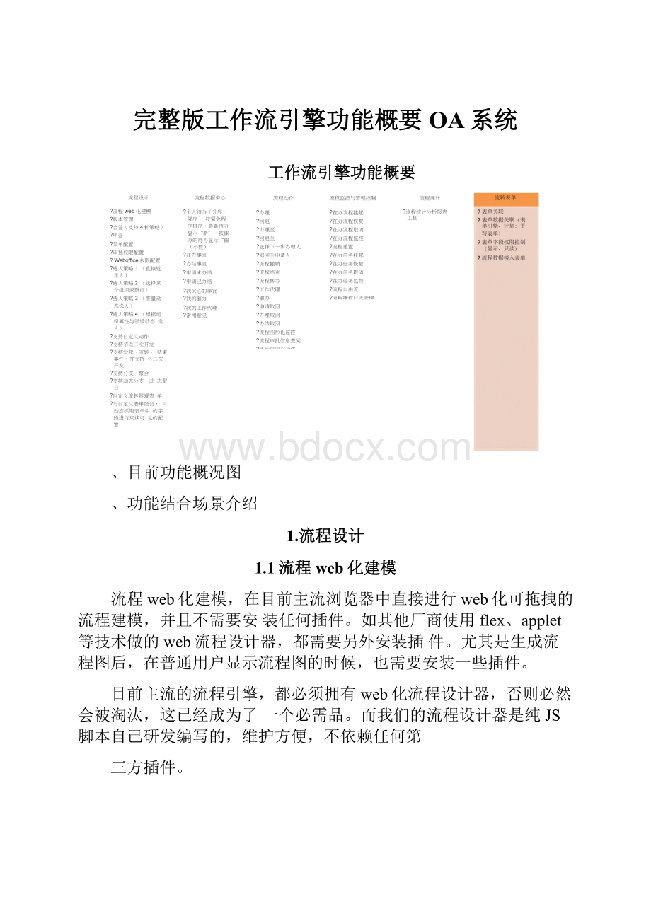 完整版工作流引擎功能概要OA系统.docx