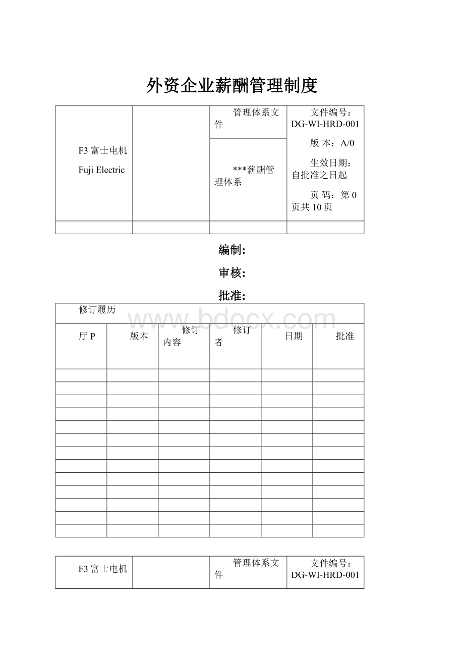 外资企业薪酬管理制度.docx_第1页