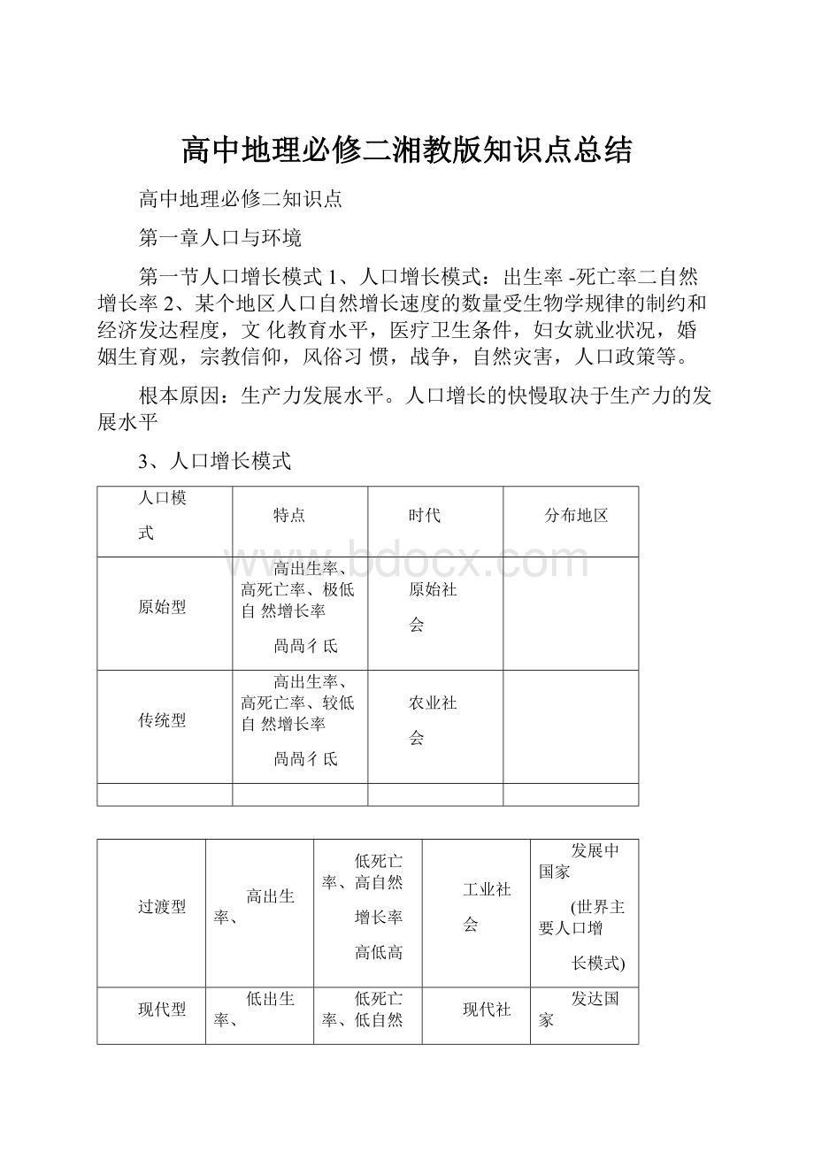 高中地理必修二湘教版知识点总结.docx_第1页