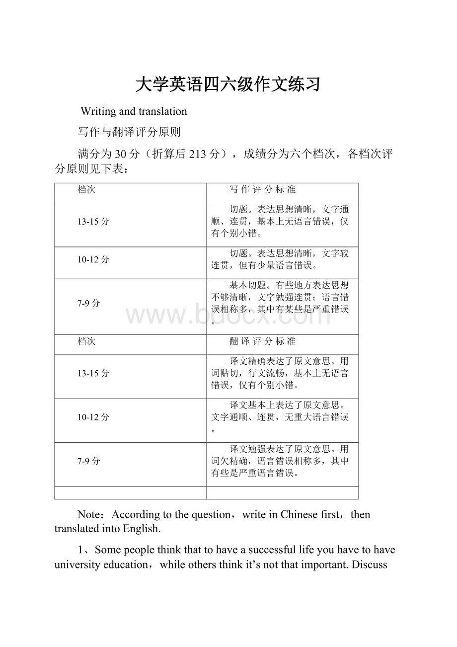 大学英语四六级作文练习.docx_第1页