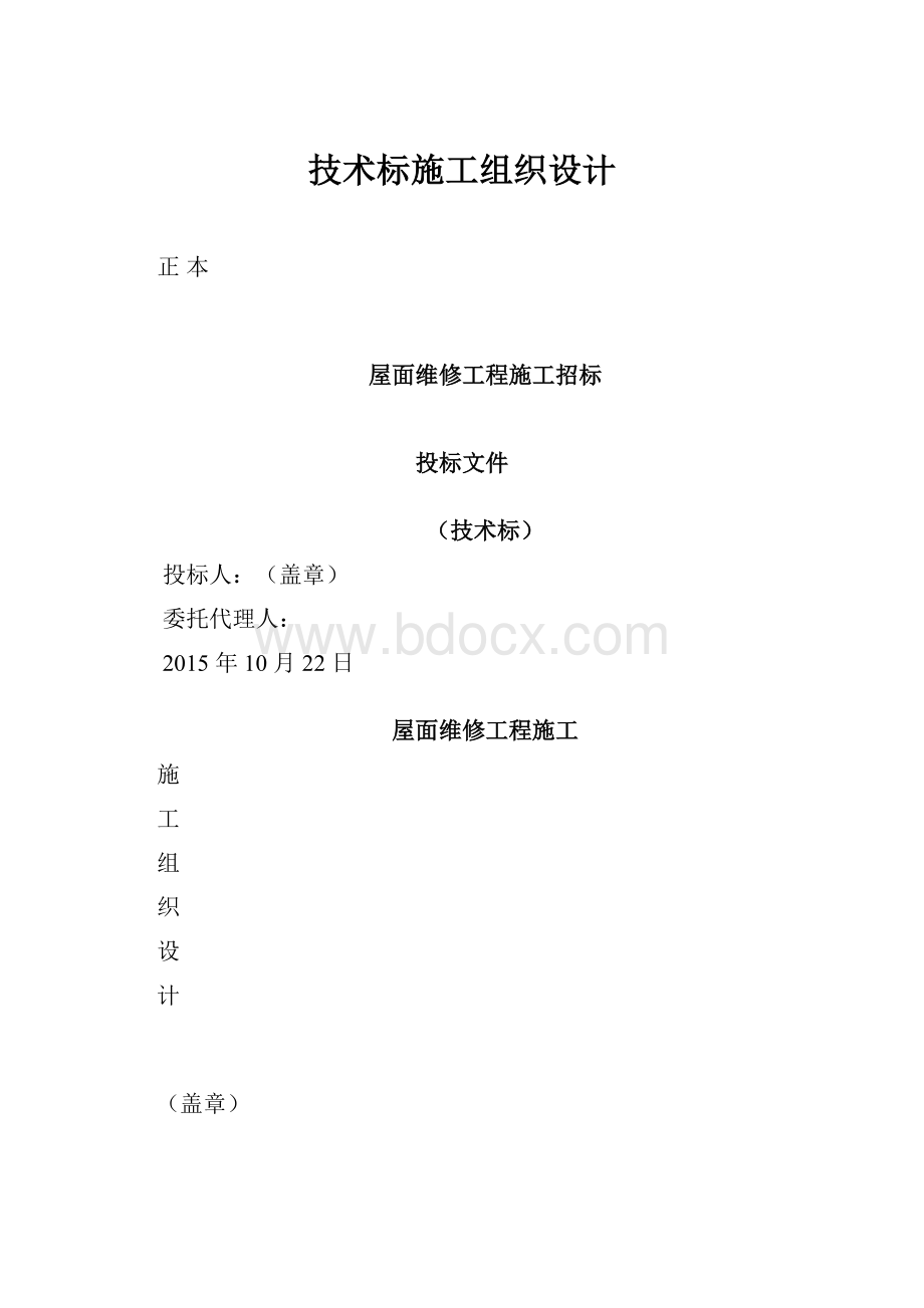 技术标施工组织设计Word文档格式.docx