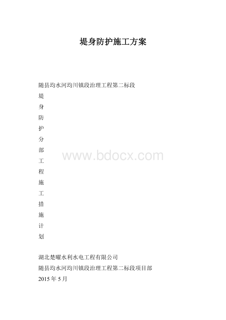 堤身防护施工方案.docx