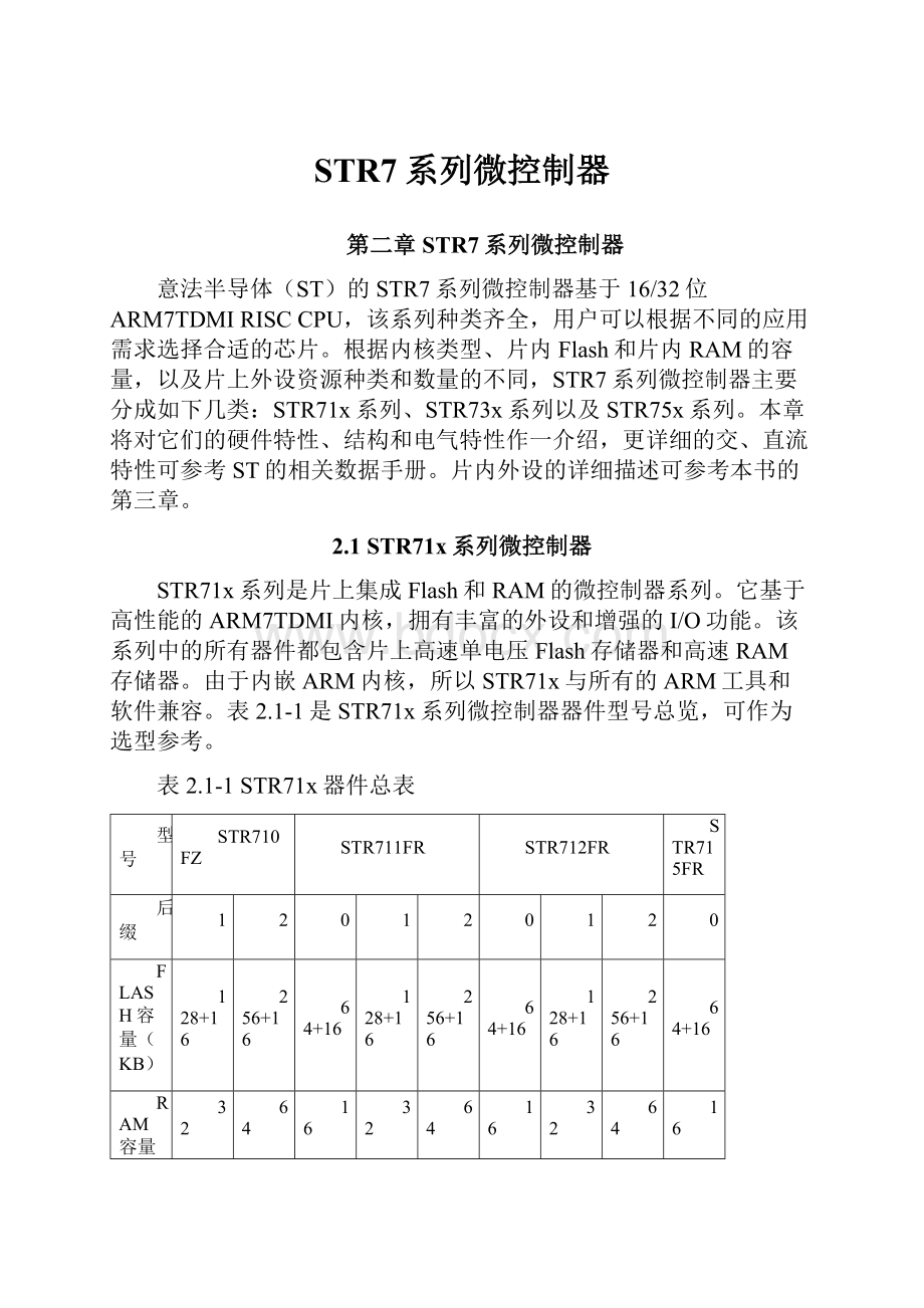 STR7系列微控制器Word文档格式.docx_第1页