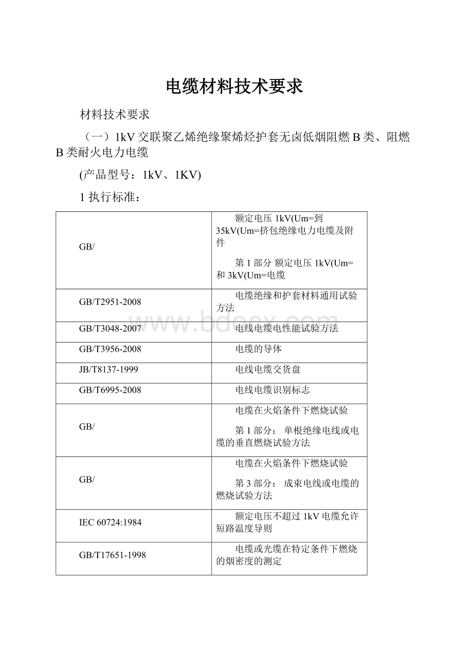 电缆材料技术要求.docx