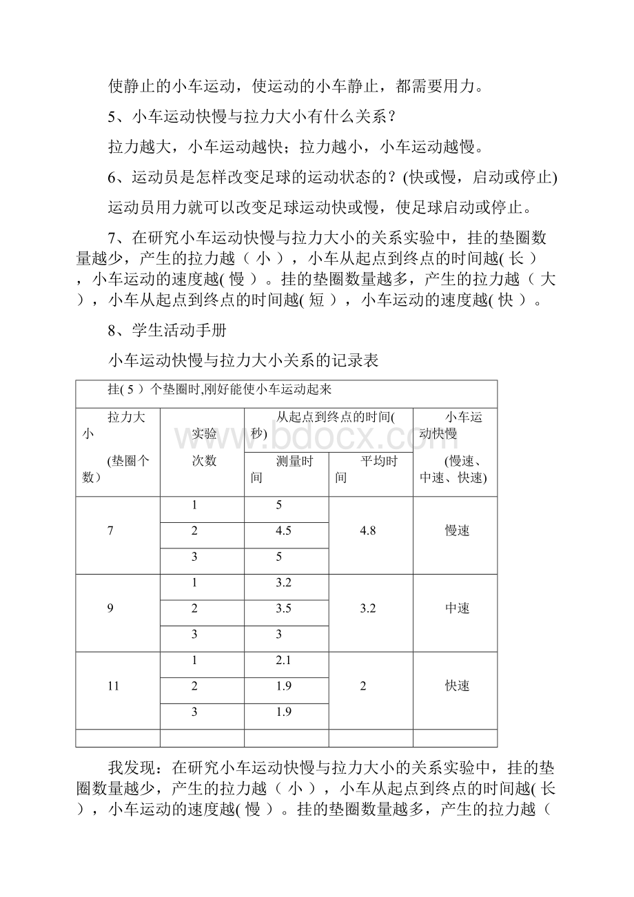 新教科版四年级上册科学第三单元《运动和力》知识点整理.docx_第2页