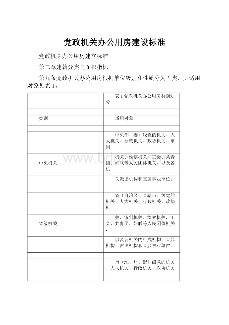 党政机关办公用房建设标准.docx