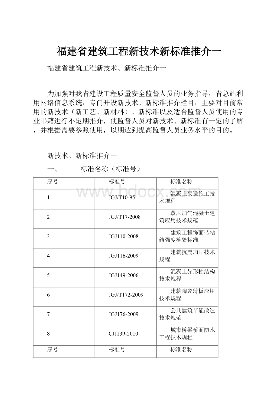 福建省建筑工程新技术新标准推介一.docx