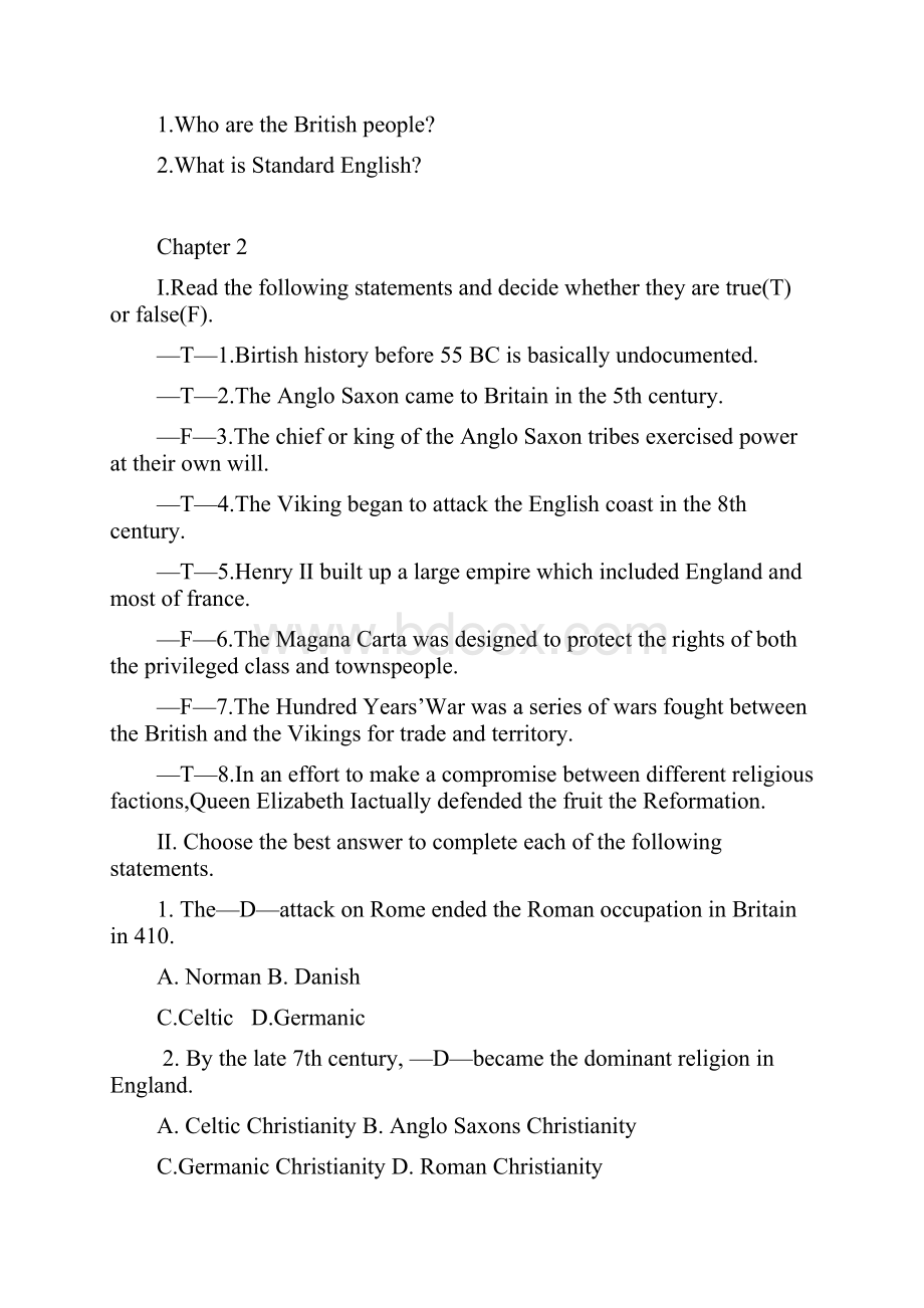 英语国家概况课后习题附答案合集doc.docx_第3页