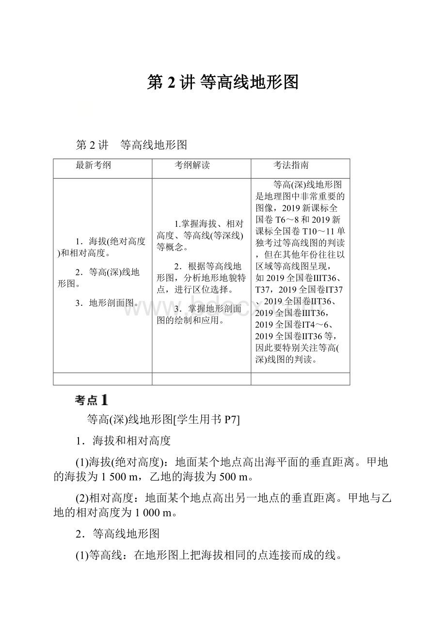 第2讲 等高线地形图.docx_第1页