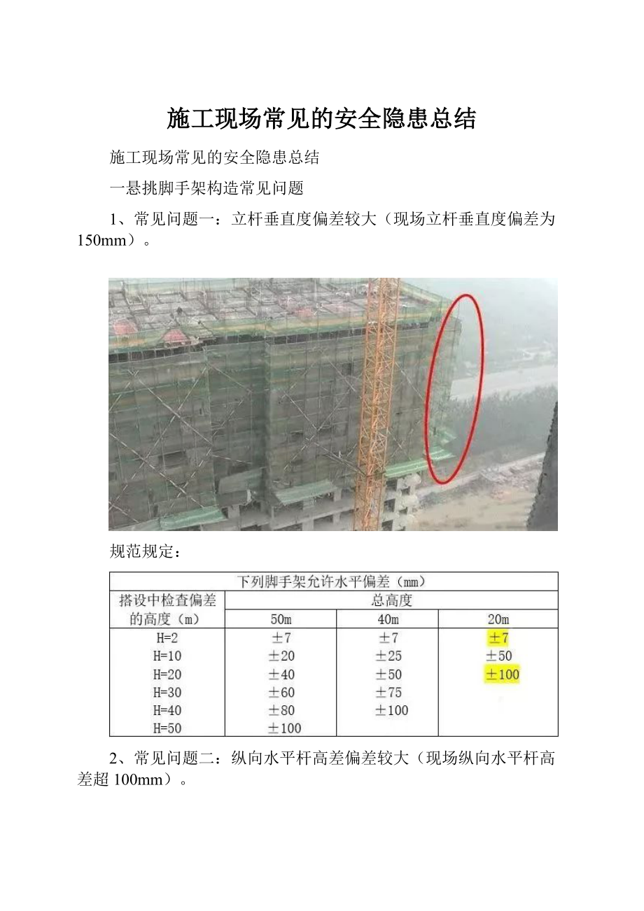 施工现场常见的安全隐患总结.docx