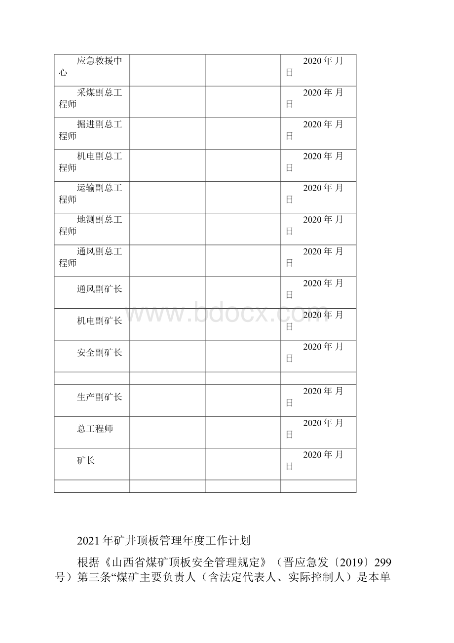 煤矿顶板管理年度计划.docx_第2页