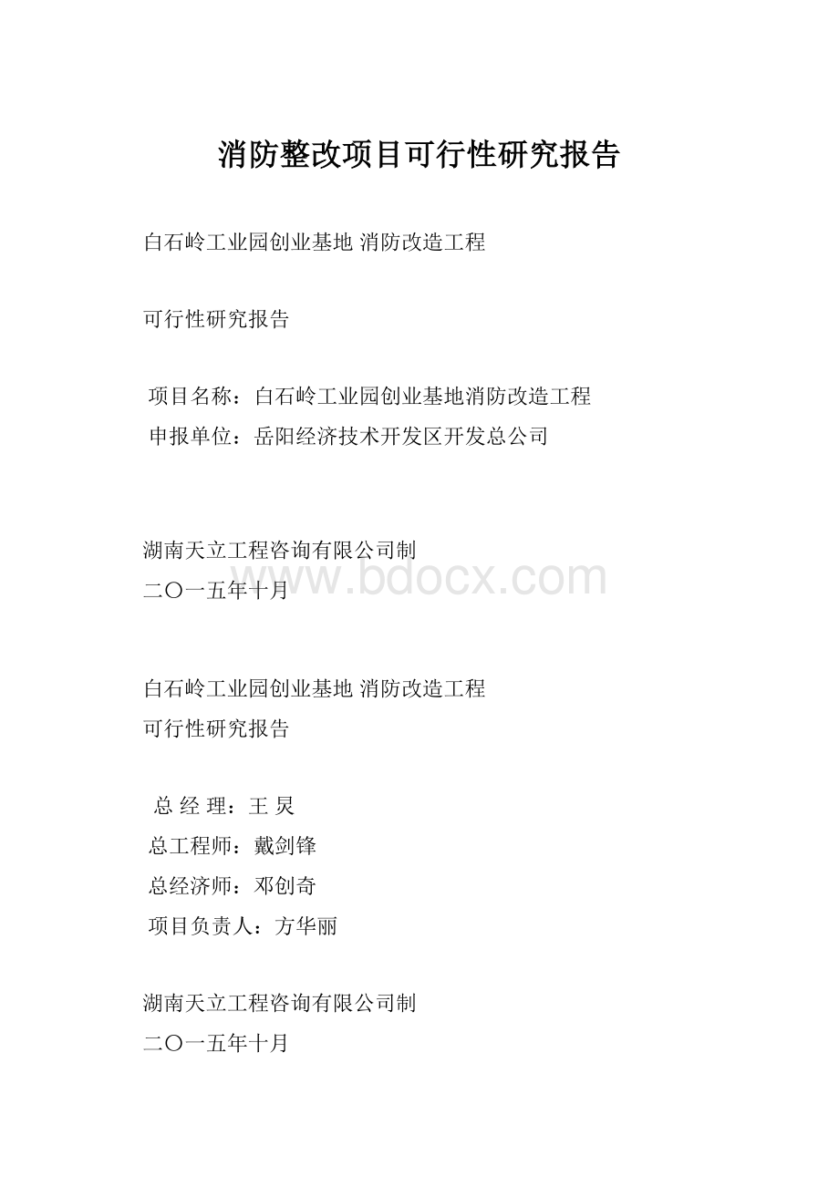 消防整改项目可行性研究报告.docx