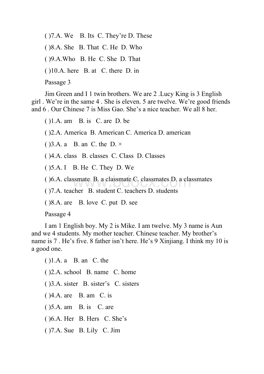 六年级英语完形填空100篇含答案和讲解.docx_第2页