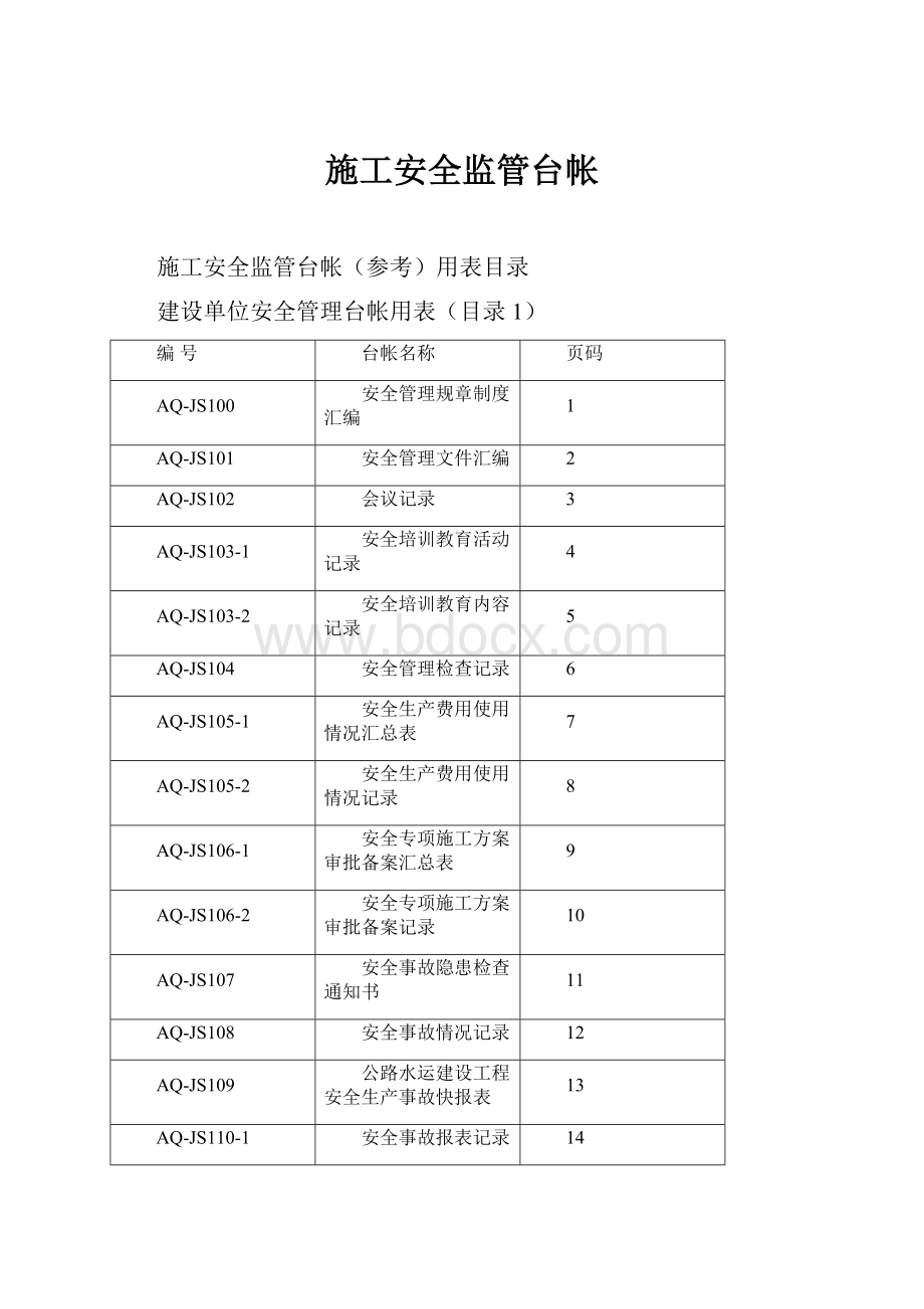 施工安全监管台帐.docx