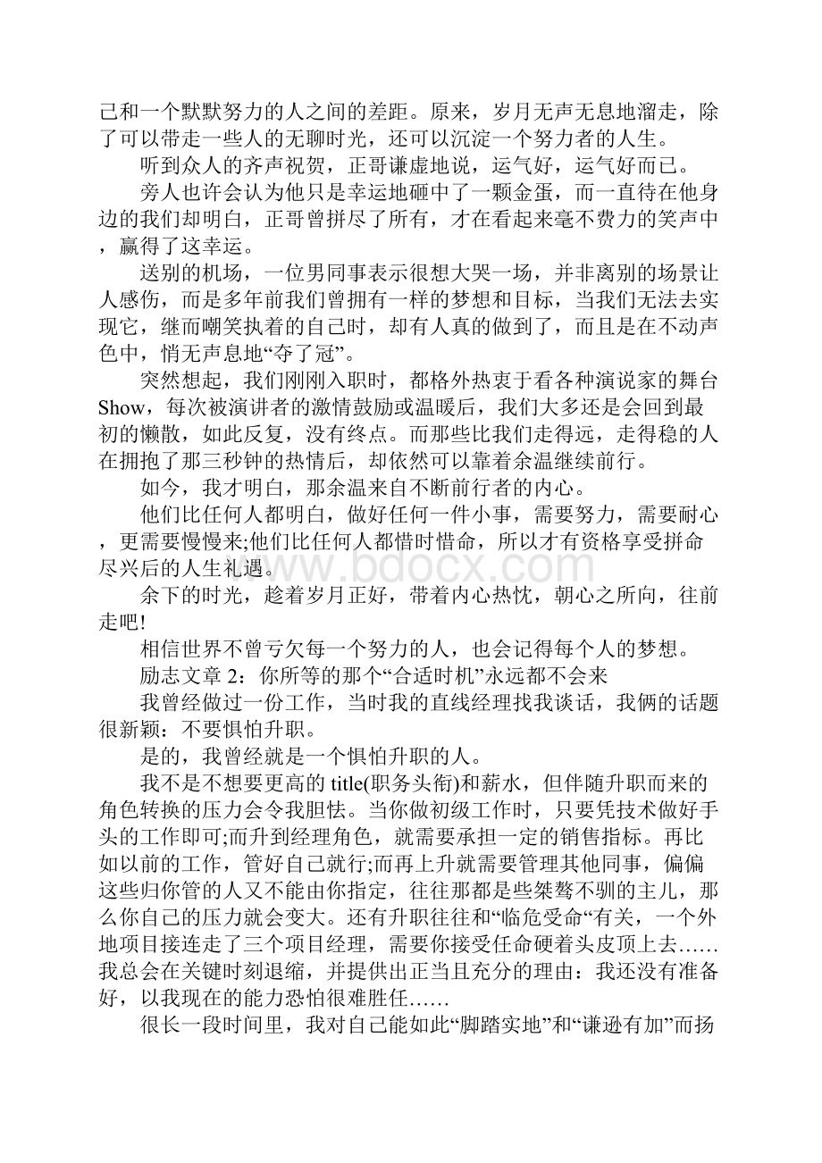 有关于励志的文章5篇世界不曾亏欠每一个努力的人.docx_第3页