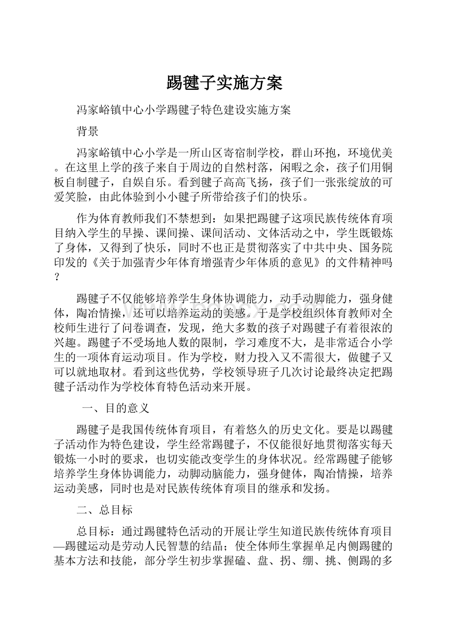 踢毽子实施方案.docx