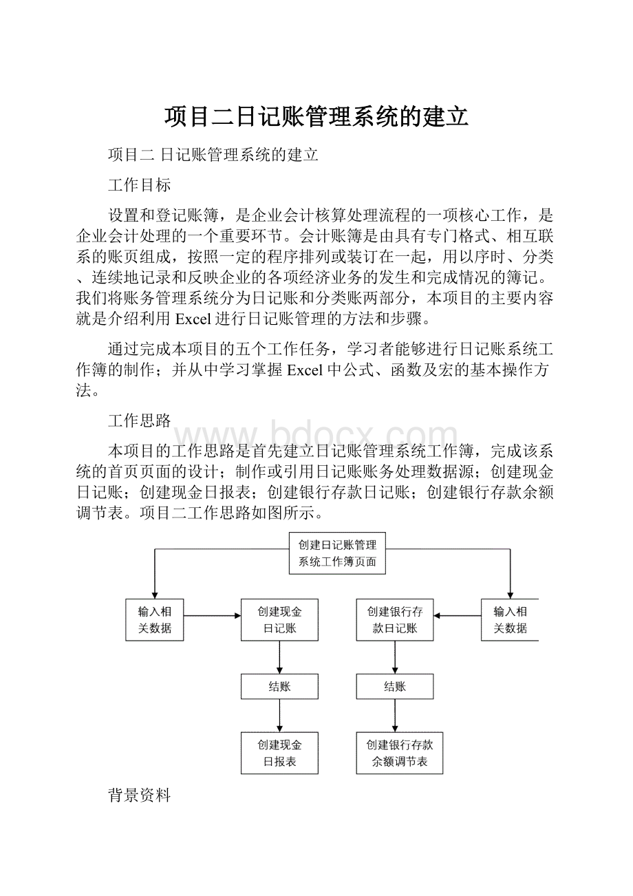 项目二日记账管理系统的建立.docx_第1页