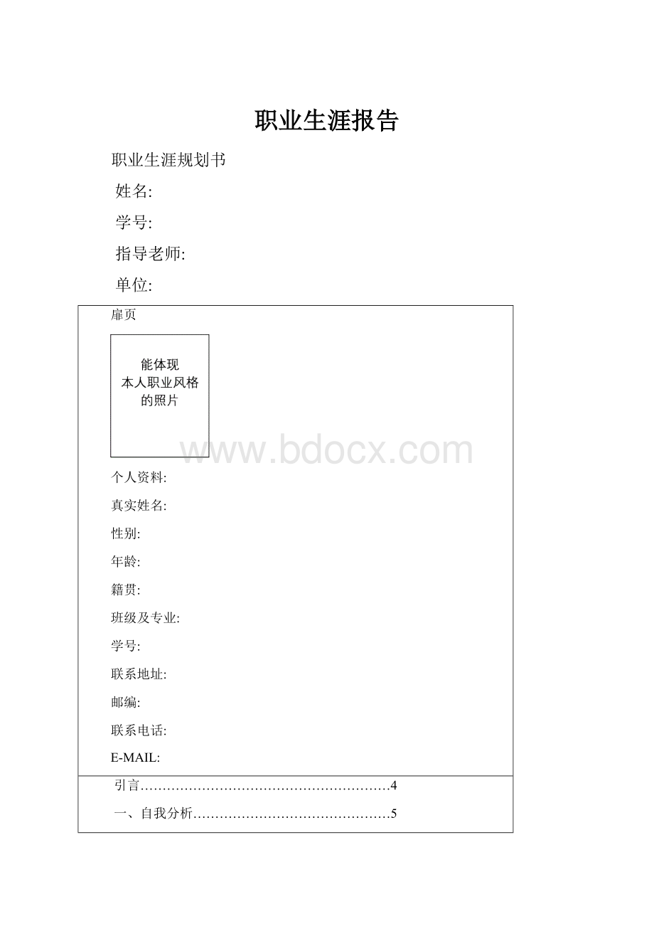 职业生涯报告.docx