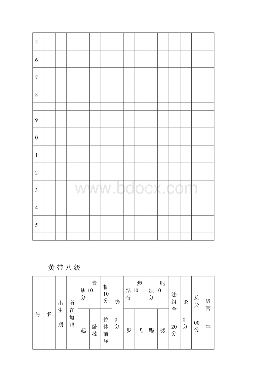 跆拳道考级打分表Word格式文档下载.docx_第2页