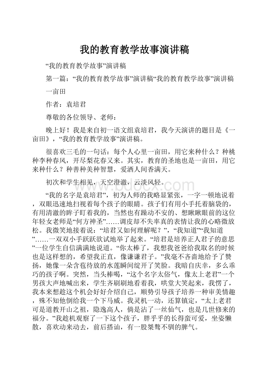 我的教育教学故事演讲稿.docx