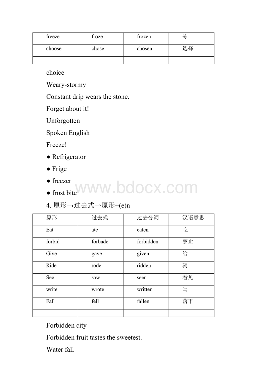 英语不规则动词变形与释例.docx_第3页