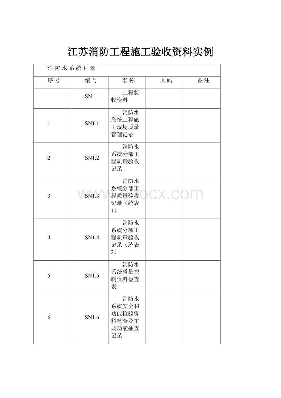 江苏消防工程施工验收资料实例.docx_第1页