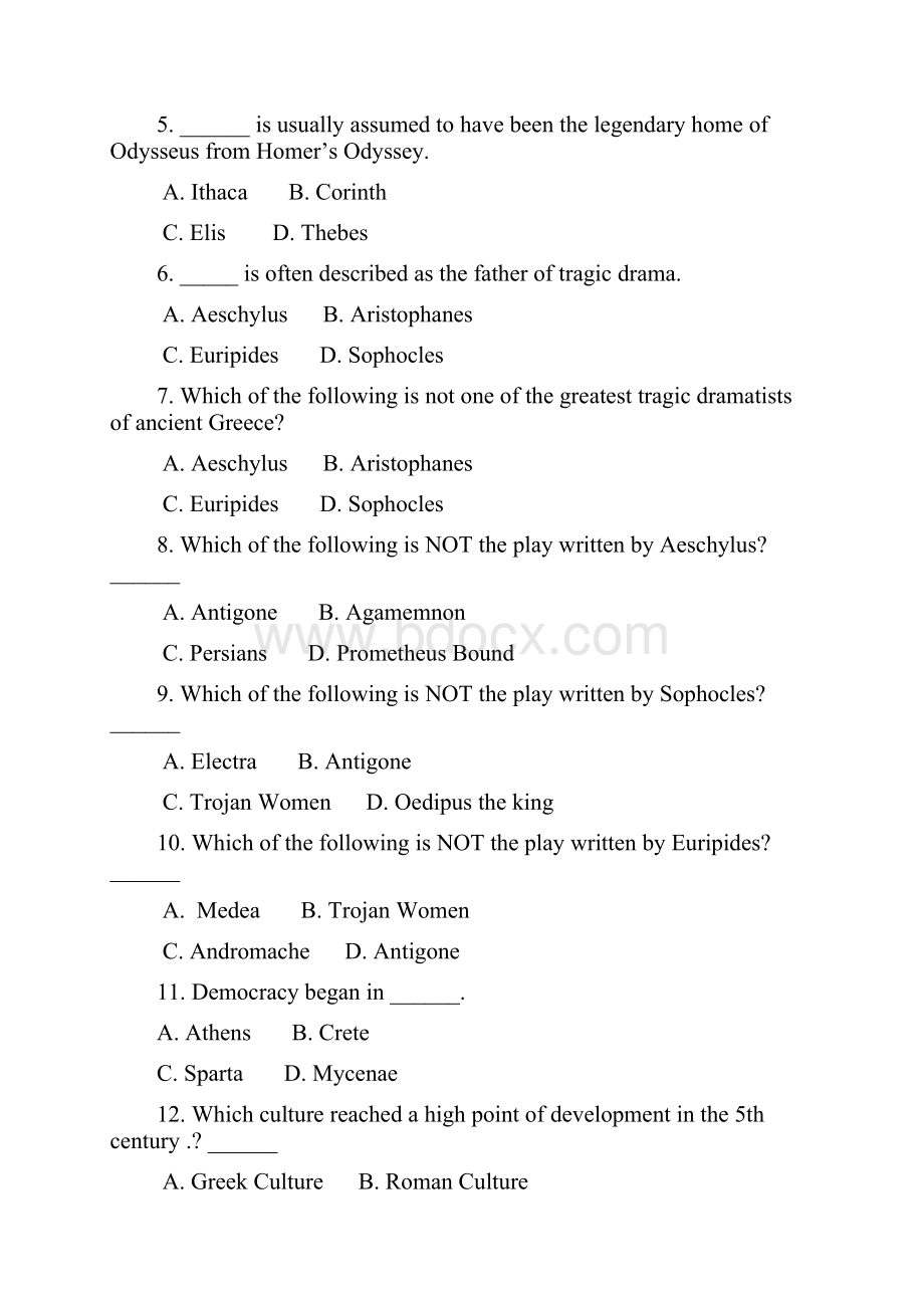 天津大学西方文化温习题库tostudents.docx_第3页