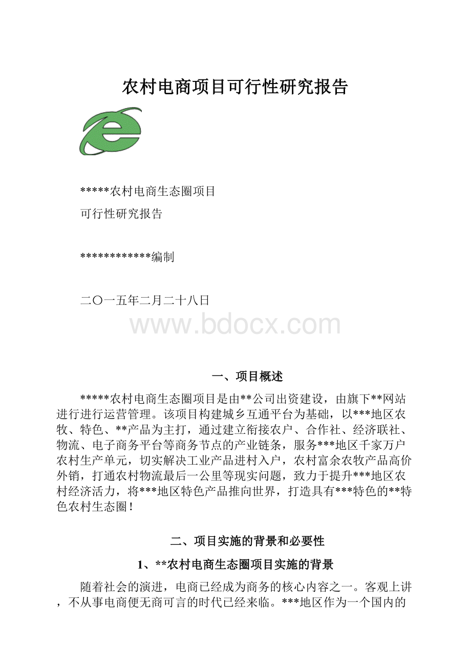 农村电商项目可行性研究报告.docx