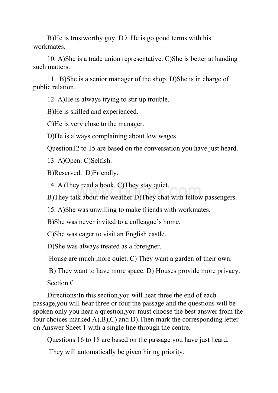 大学英语四级真题及完整答案共两卷.docx_第3页