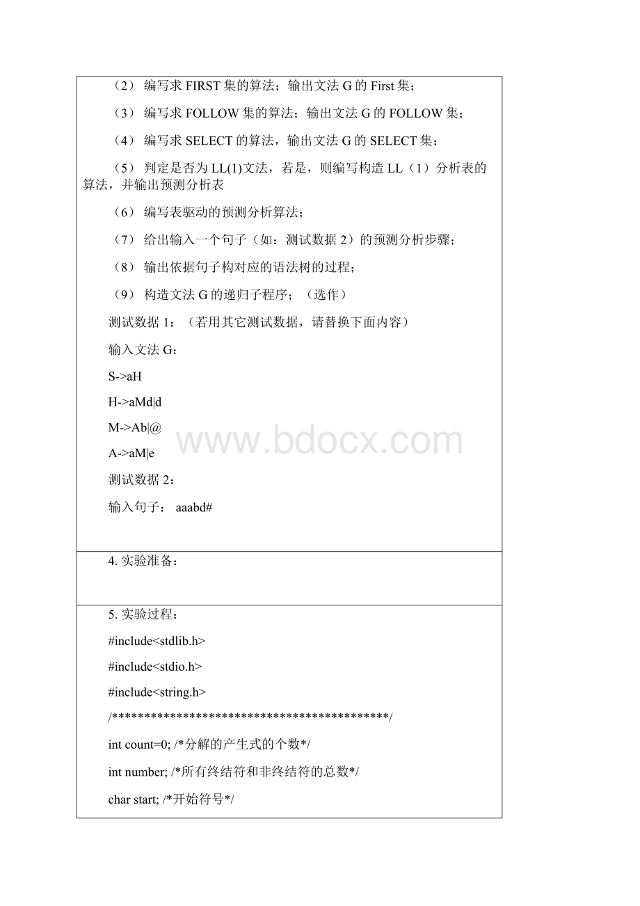 《编译原理》语法分析器实验报告模板课程设计信安.docx_第2页