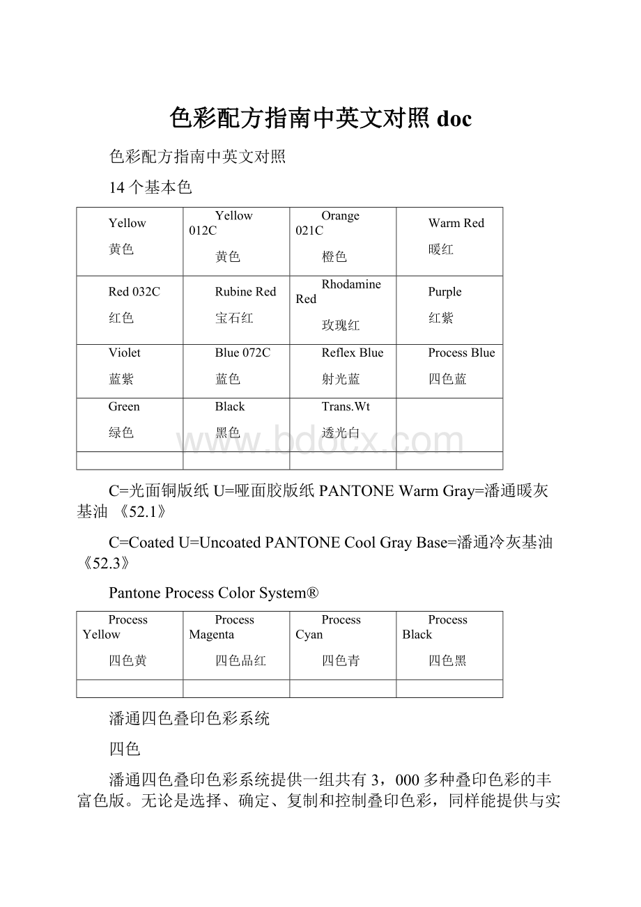 色彩配方指南中英文对照doc.docx