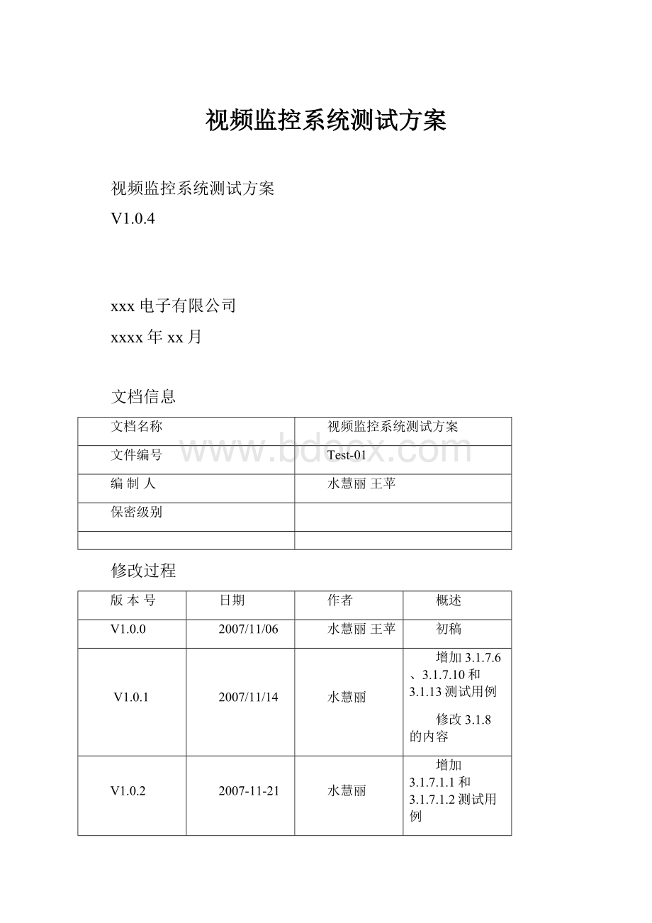 视频监控系统测试方案.docx