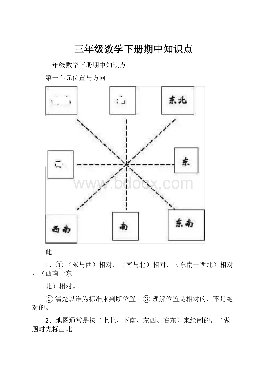 三年级数学下册期中知识点.docx_第1页