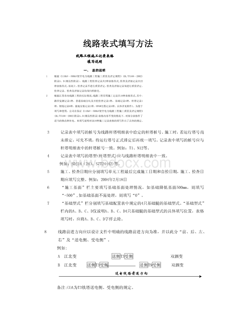 线路表式填写方法.docx