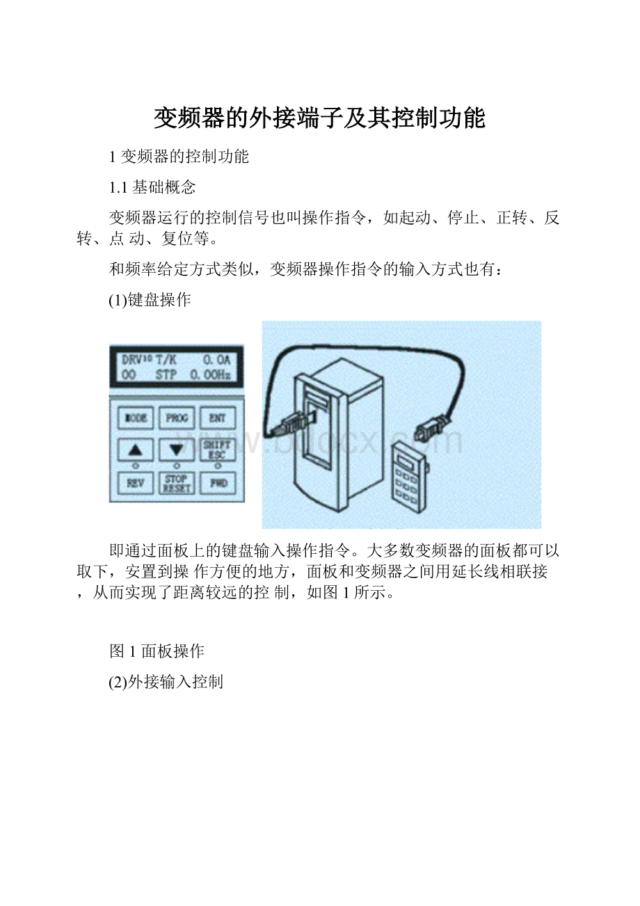 变频器的外接端子及其控制功能.docx_第1页