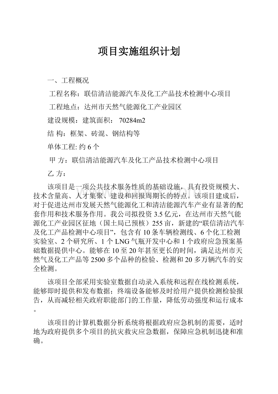 项目实施组织计划.docx