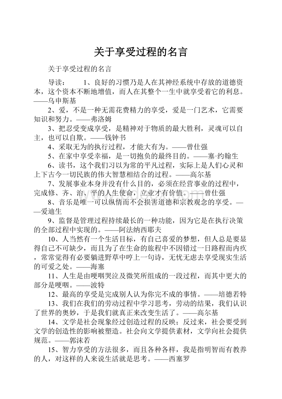 关于享受过程的名言.docx