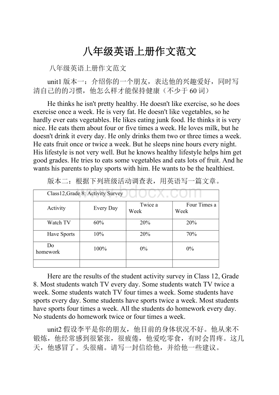 八年级英语上册作文范文.docx_第1页