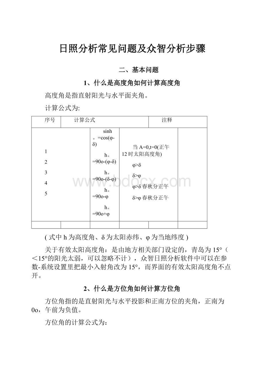 日照分析常见问题及众智分析步骤Word下载.docx