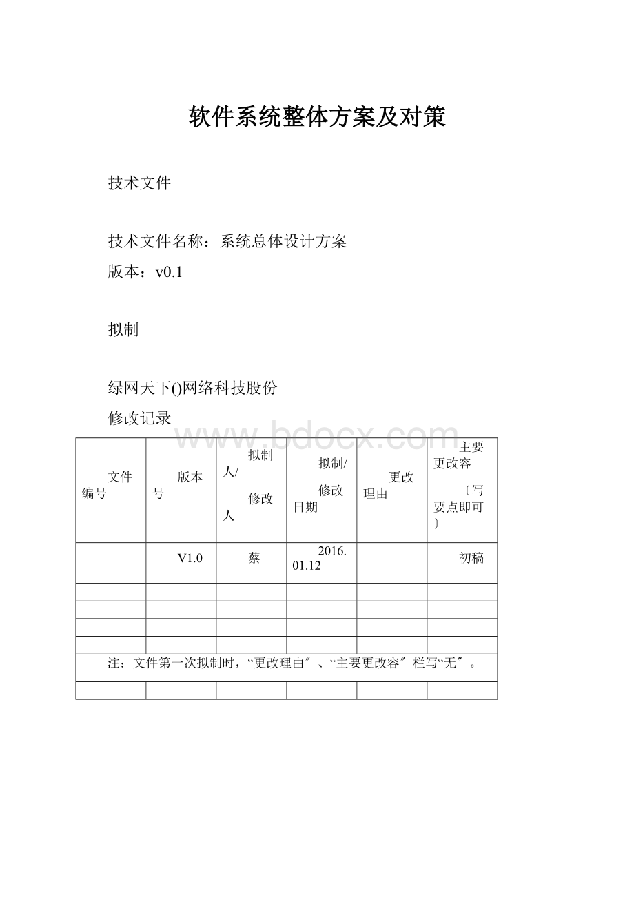 软件系统整体方案及对策.docx_第1页