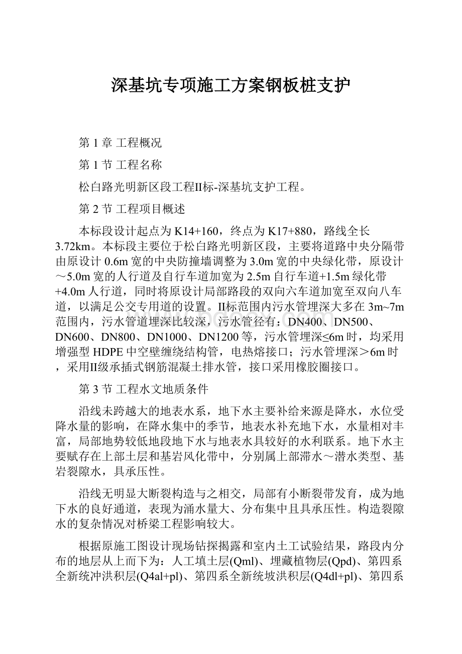 深基坑专项施工方案钢板桩支护.docx