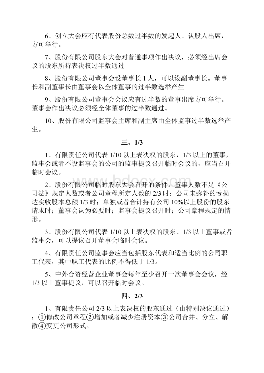 中级经济法知识点时间数字对比汇总.docx_第3页