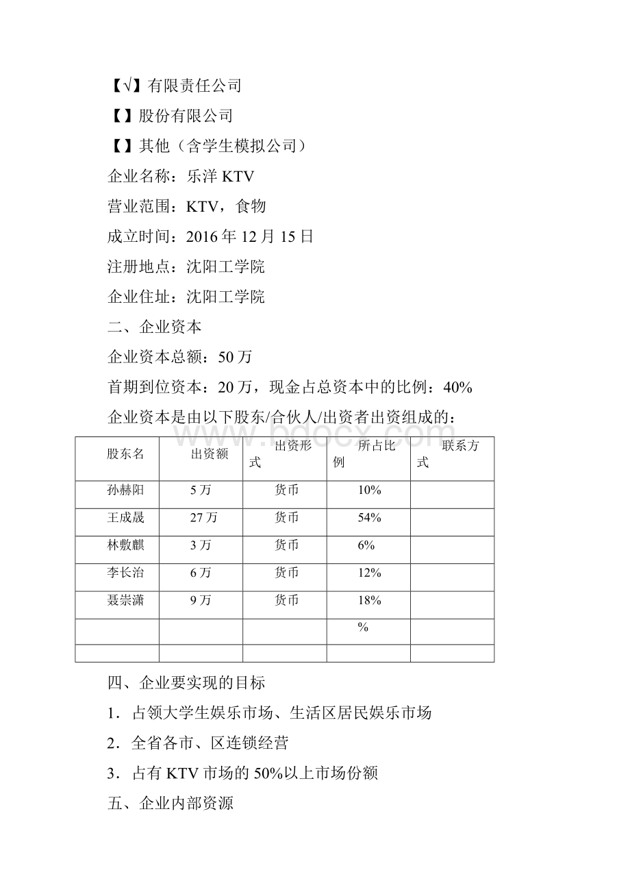 商业计划书模板修订精编版.docx_第2页