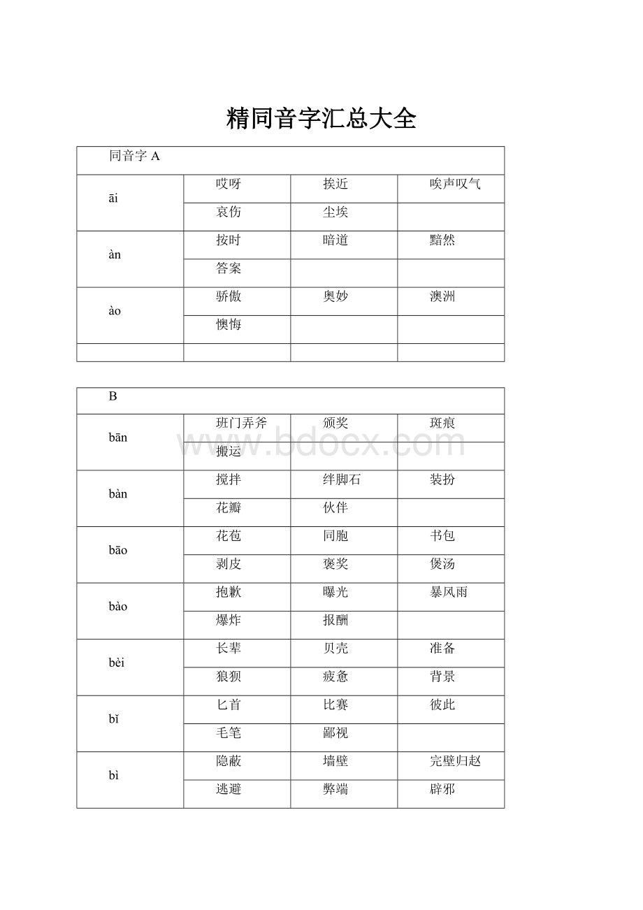 精同音字汇总大全.docx