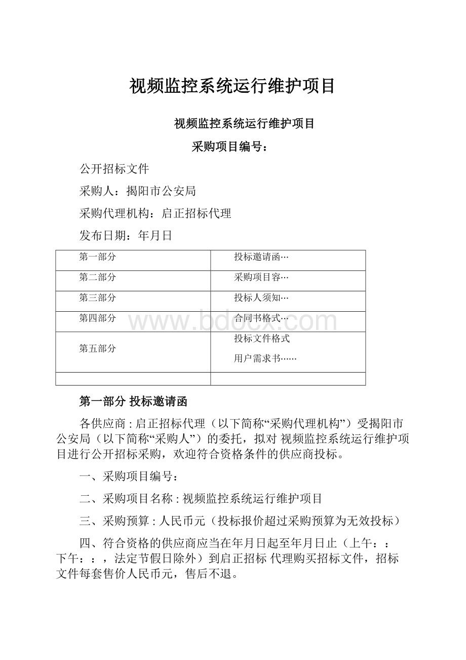 视频监控系统运行维护项目.docx_第1页