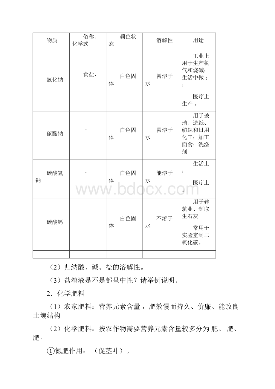 中考化学一轮复习15几种重要的盐和复分解反应教案.docx_第3页